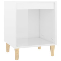 Miniatyr av produktbild för Sängbord vit högglans 40x35x50 cm konstruerat trä