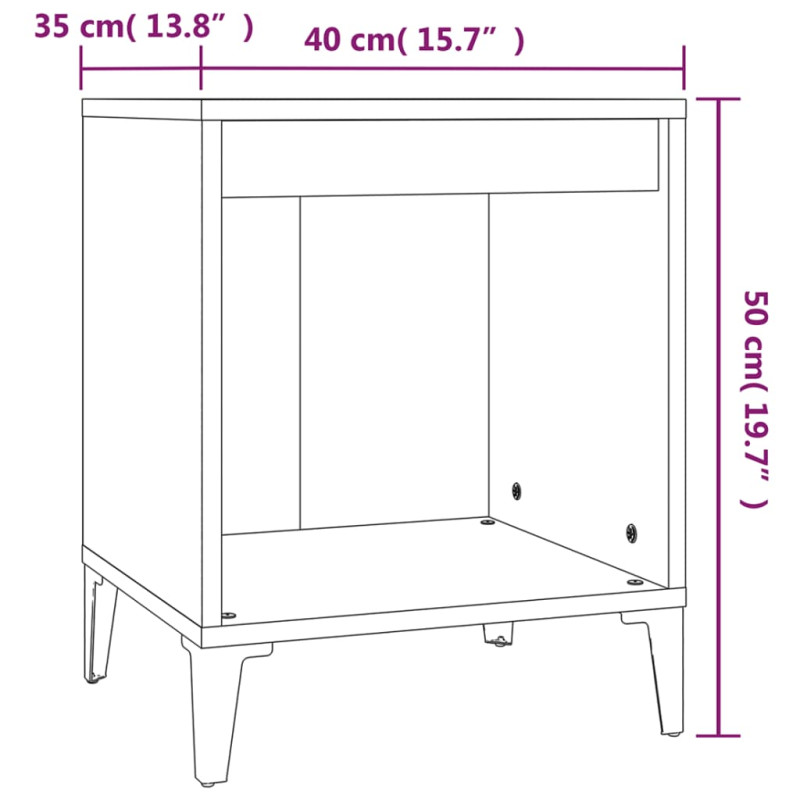 Produktbild för Sängbord 2 st sonoma-ek 40x35x50 cm