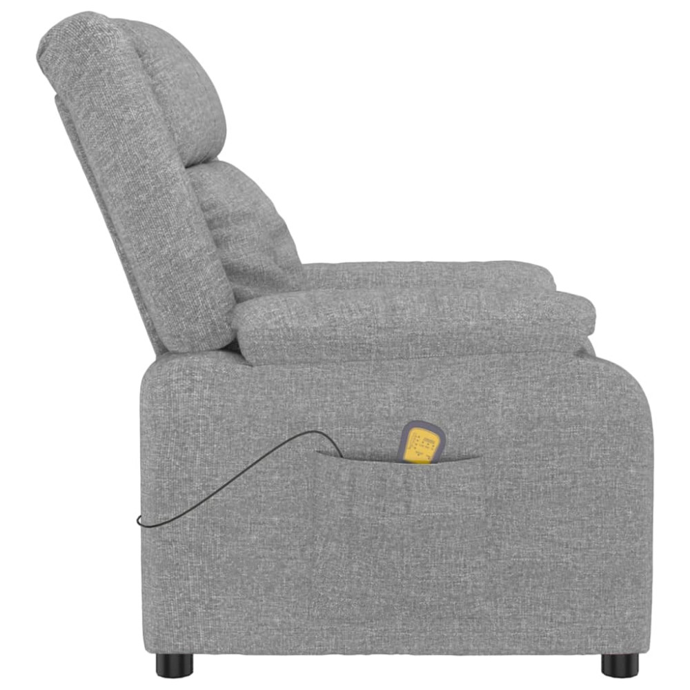 Produktbild för Massagefåtölj ljusgrå tyg