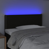 Produktbild för Sänggavel LED svart 80x5x78/88 cm tyg