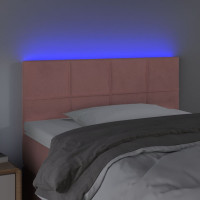 Produktbild för Sänggavel LED rosa 80x5x78/88 cm sammet