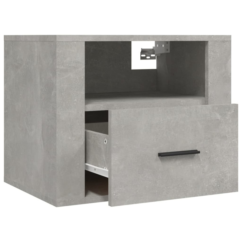 Produktbild för Väggmonterade sängbord 2 st Betonggrå 50x36x40 cm