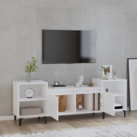 Miniatyr av produktbild för Tv-bänk vit högglans 160x35x55 cm konstruerat trä