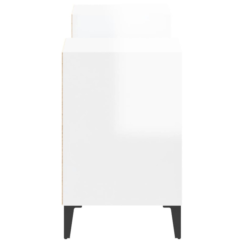 Produktbild för Tv-bänk vit högglans 160x35x55 cm konstruerat trä