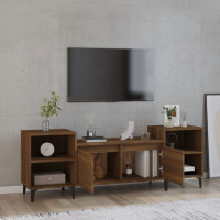 Miniatyr av produktbild för Tv-bänk brun ek 160x35x55 cm konstruerat trä