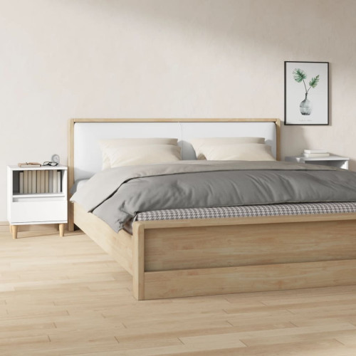 vidaXL Sängbord 2 st vit 40x35x50 cm