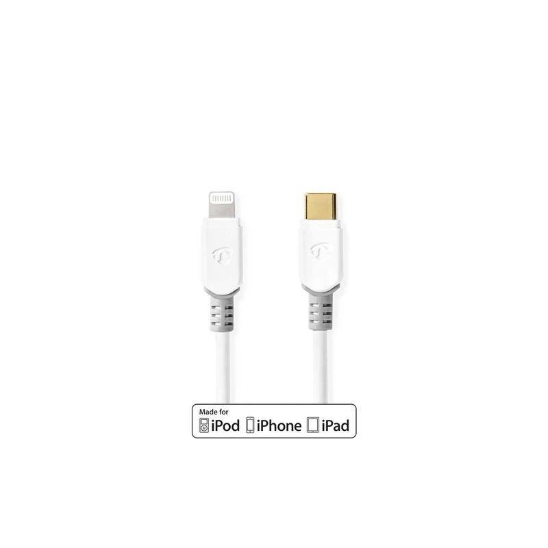 Produktbild för Kabel NEDIS Lightning - USB-C 2m vit