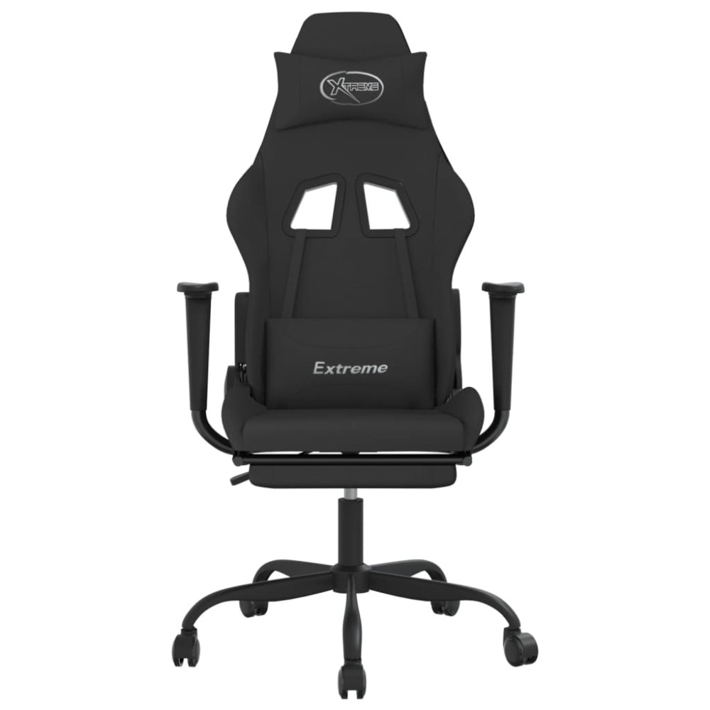 Produktbild för Gamingstol med fotstöd svart tyg