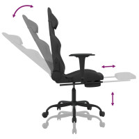Produktbild för Gamingstol med fotstöd svart tyg