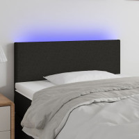 Produktbild för Sänggavel LED svart 90x5x78/88 cm tyg