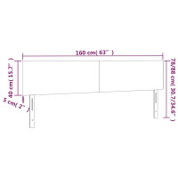 Produktbild för Sänggavel LED gräddvit 160x5x78/88 cm tyg