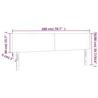 Produktbild för Sänggavel LED svart 200x5x78/88 cm tyg