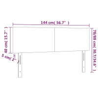 Produktbild för Sänggavel LED ljusgrå 144x5x78/88 cm sammet