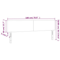 Produktbild för Sänggavel LED ljusgrå 180x5x78/88 cm sammet