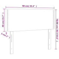 Produktbild för Sänggavel LED svart 90x5x78/88 cm tyg