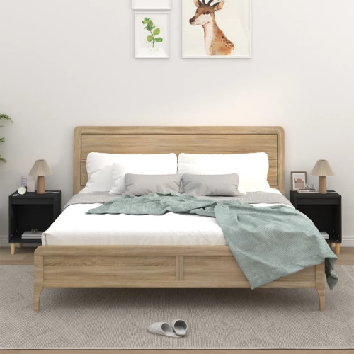 vidaXL Sängbord 2 st svart 40x35x50 cm - Nattduksbord