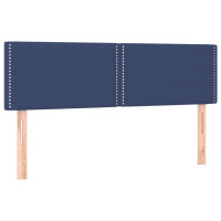 Produktbild för Sänggavel LED blå 144x5x78/88 cm tyg