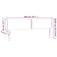 Produktbild för Sänggavel LED mörkbrun 200x5x78/88 cm tyg