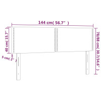 Produktbild för Sänggavel LED mörkblå 144x5x78/88 cm sammet