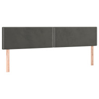 Produktbild för Sänggavel LED mörkgrå 160x5x78/88 cm sammet