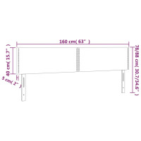 Produktbild för Sänggavel LED mörkgrå 160x5x78/88 cm sammet