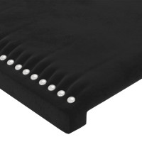 Produktbild för Sänggavel LED svart 180x5x78/88 cm sammet