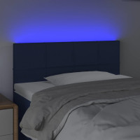 Produktbild för Sänggavel LED blå 90x5x78/88 cm tyg