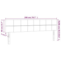 Produktbild för Sänggavel LED mörkgrå 200x5x78/88 cm tyg