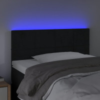 Produktbild för Sänggavel LED svart 100 x 5 x 78/88 cm sammet