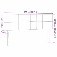 Produktbild för Sänggavel LED rosa 144x5x78/88 cm sammet