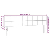 Produktbild för Sänggavel LED mörkblå 160x5x78/88 cm sammet