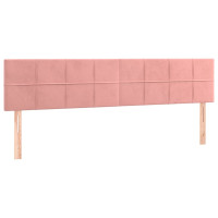 Produktbild för Sänggavel LED rosa 160x5x78/88 cm sammet