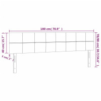 Produktbild för Sänggavel LED mörkgrön 180x5x78/88 cm sammet