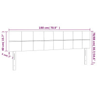 Produktbild för Sänggavel LED mörkgrön 180x5x78/88 cm sammet