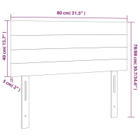 Produktbild för Sänggavel LED mörkbrun 80x5x78/88 cm tyg