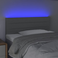 Produktbild för Sänggavel LED ljusgrå 100x5x78/88 cm tyg