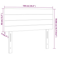 Produktbild för Sänggavel LED ljusgrå 100x5x78/88 cm tyg