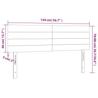 Produktbild för Sänggavel LED mörkbrun 144x5x78/88 cm tyg