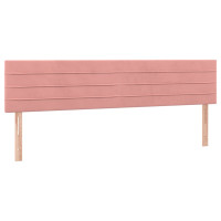 Produktbild för Sänggavel LED rosa 200x5x78/88 cm sammet