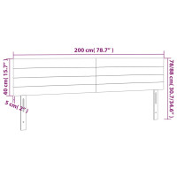 Produktbild för Sänggavel LED rosa 200x5x78/88 cm sammet