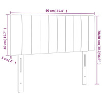 Produktbild för Sänggavel LED taupe 90x5x78/88 cm tyg