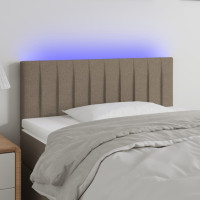 Produktbild för Sänggavel LED taupe 100 x 5 x 78/88 cm tyg