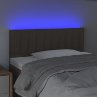 Produktbild för Sänggavel LED taupe 100 x 5 x 78/88 cm tyg