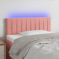 Produktbild för Sänggavel LED rosa 90x5x78/88 cm sammet