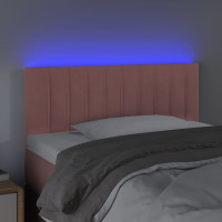 Produktbild för Sänggavel LED rosa 90x5x78/88 cm sammet