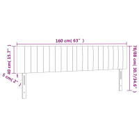 Produktbild för Sänggavel LED mörkgrå 160x5x78/88 cm sammet