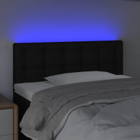 Produktbild för Sänggavel LED svart 80x5x78/88 cm tyg