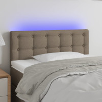 Produktbild för Sänggavel LED taupe 80x5x78/88 cm tyg