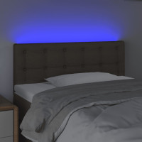 Produktbild för Sänggavel LED taupe 80x5x78/88 cm tyg