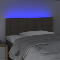 Produktbild för Sänggavel LED taupe 90x5x78/88 cm tyg